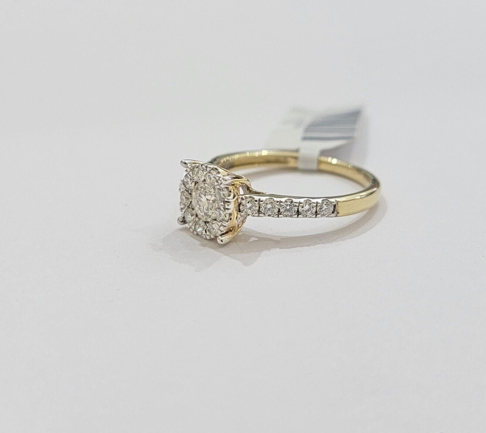 14k Yellow Gold Ladies Diamond Ring Wedding Engagement Women Solid Band REAL - GoldenlinQ